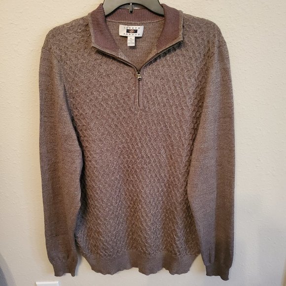 Joseph Abboud  Wool blend Mock neck long sleeve zip up sweeter Size XL. - Picture 2 of 12